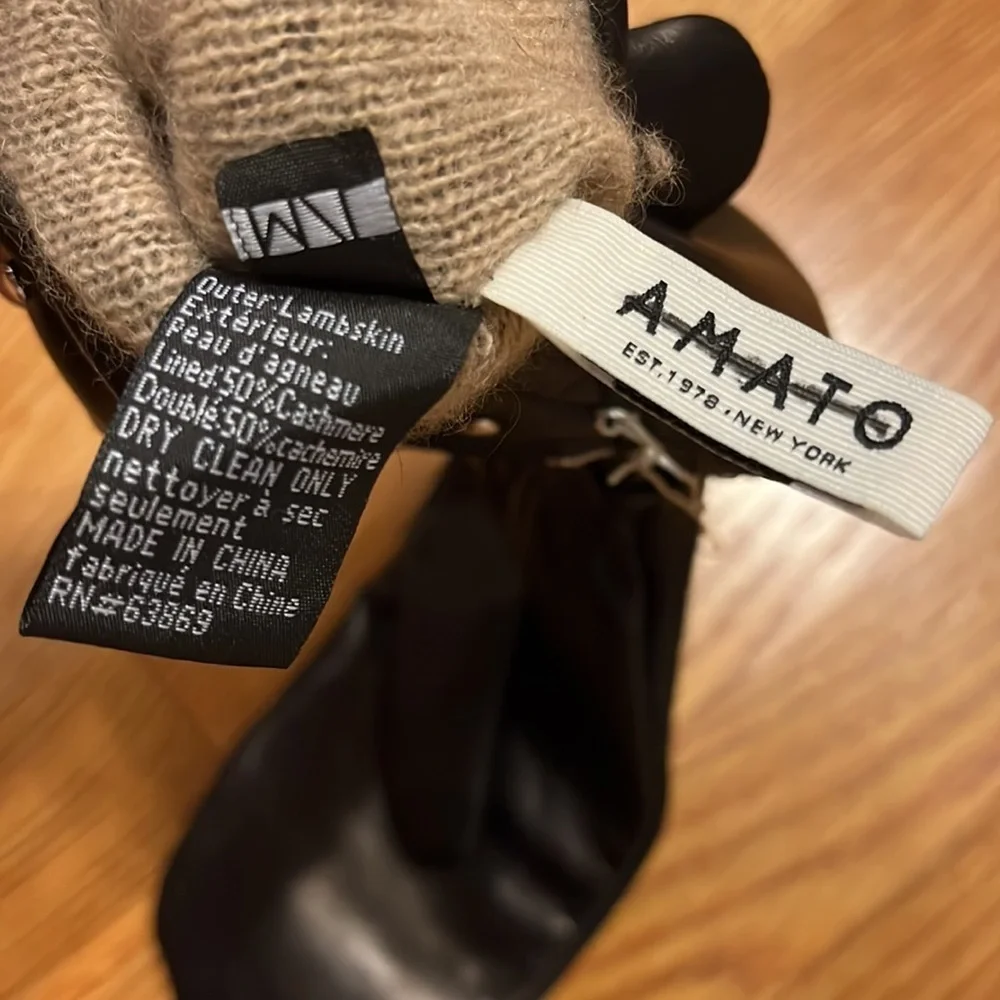 NWT Free People x Carolina Amato Carrie Studded Leather Mittens Black